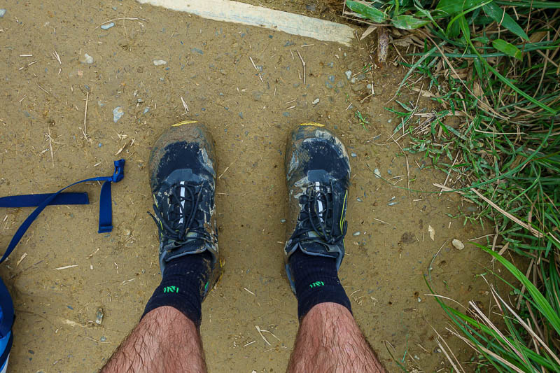 Taiwan-Yilan-Hiking-Marian trail - I stopped for a muddy shoe shot. I just spent an hour in the hotel shower cleaning them. I am glad I opted for my water proof hiking shoes for this tr
