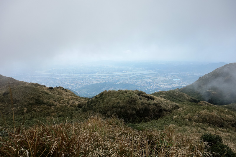 Taiwan-Taipei-Hiking-Yangmingshan - Every now and then the fog sort of blew away briefly for a view.