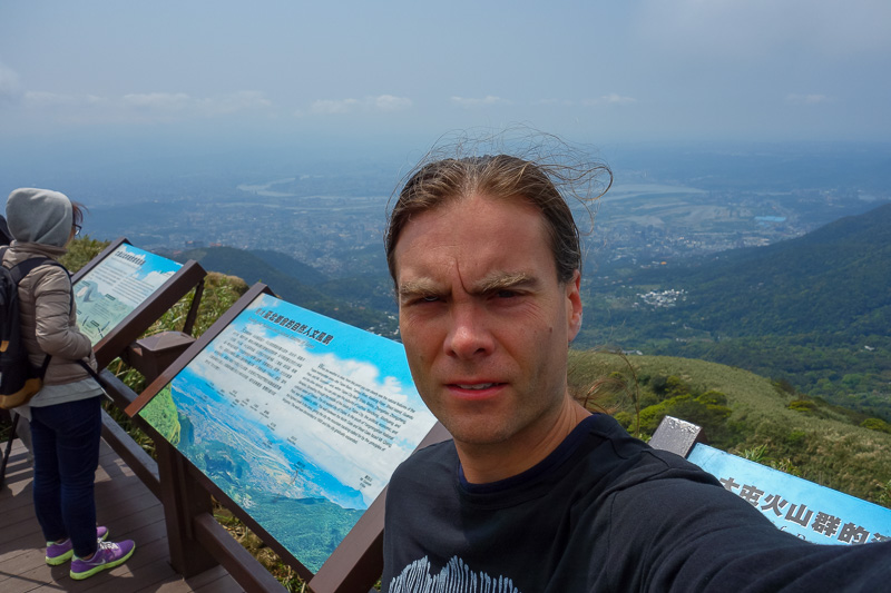 Taiwan-Taipei-Hiking-Yangmingshan - It was quite windy for all of my many selfies.