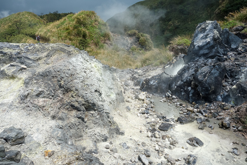 Taiwan-Taipei-Hiking-Yangmingshan - There was a sign stating it was a cooling mountain that was once very angry. Good to know.