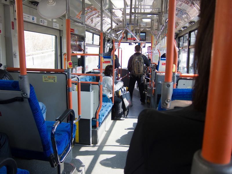 Japan-Hiking-Kobe-Curry-Mount Rokko - I like to document every kind of transport I use. Today I went on a suburban bus from the Rokko station on the Hanyu line to the Mount Rokko cable car